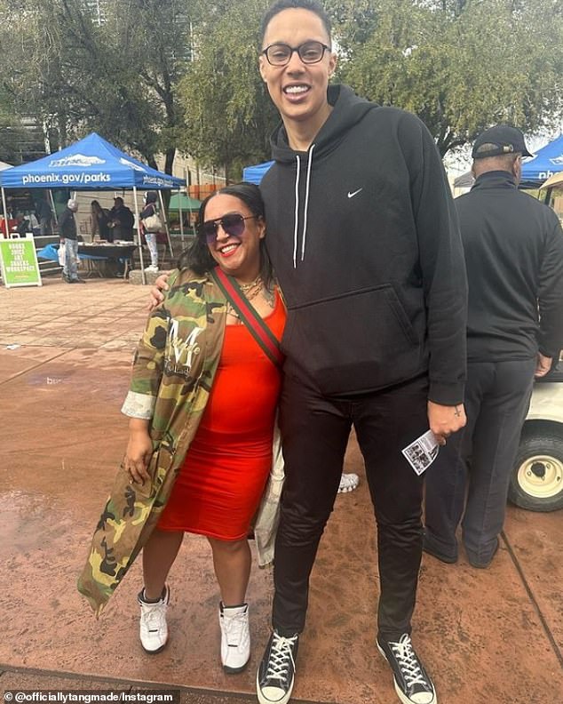 Fans of the basketball star seemed happy to be with her as they posed next to her on Monday.