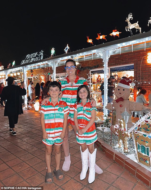 The nightwear brand owner shares her five-year-old daughter Florence (right) and eight-year-old son Bobby (left) with ex-husband Jaryd Cachia.