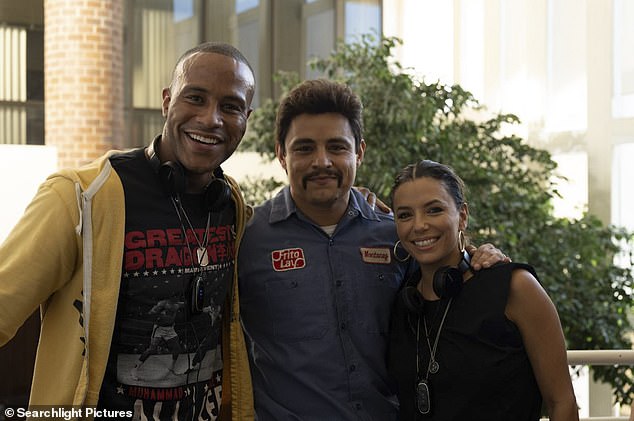 PRODUCER, ACTOR, DIRECTOR: Longoria (right) directs from a script by Lewis Collick and Linda Yvette Chavez, with DeVon Franklin (left) serving as producer.