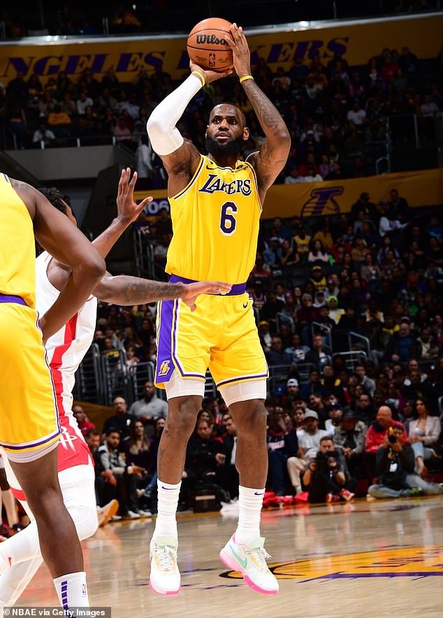 Season high: LeBron James, 38, scored a season-high 48 points as the Lakers snapped a three-game losing streak with a 140-132 victory over the Rockets.