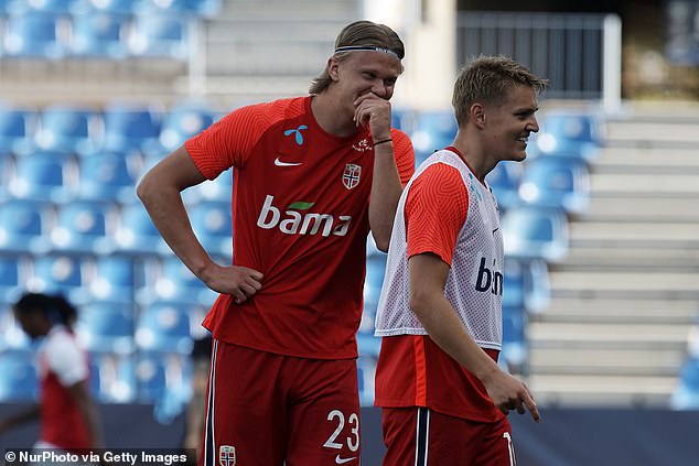 Erling Haaland (L) and his Norway teammate Odegaard (R) have lit up the league this season