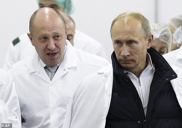 Prigozhin (pictured left with Vladimir Putin in 2010) - himself an ex-convict who is now the billionaire head of Wagner - has taken no prisoners when it comes to deserter from Wagner