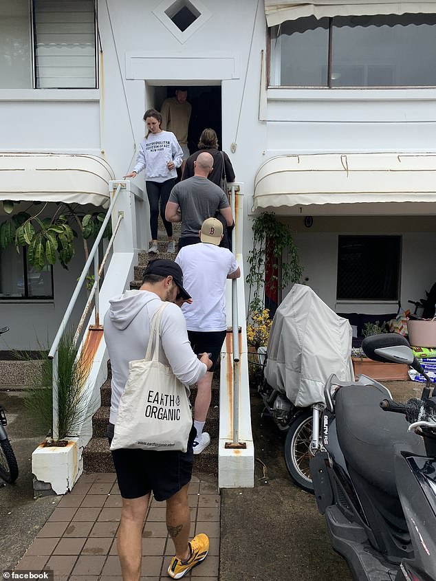 Potential tenants are pictured outside a unit in Bondi in the eastern suburbs of Sydney.  The line to inspect the property went out the front door and down the stairs.  Similar scenes take place across the country.