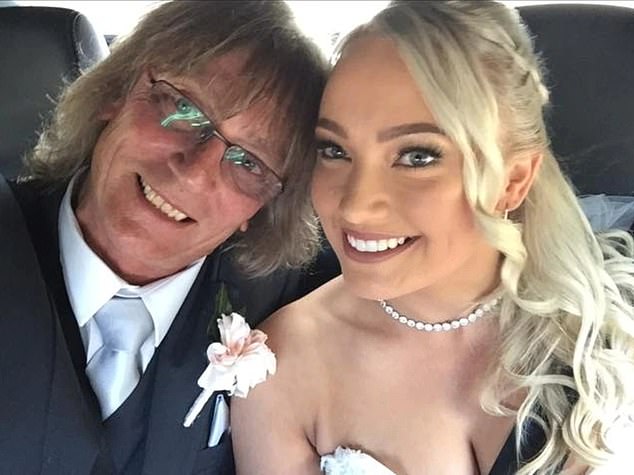 Dayna Isaac was joined by her father Garry English (pictured together) on her wedding day in 2017