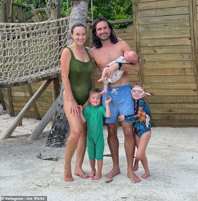 having fun!  Joe Wicks and his wife Rosie enjoyed some well-deserved family time after flying to the Maldives for a picturesque island getaway in October.