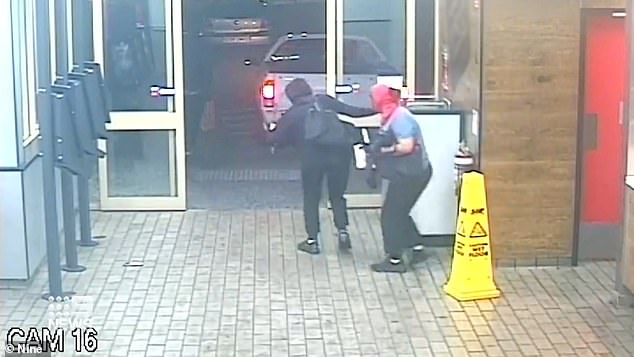 The same trio were believed to be responsible for three more robberies on Monday night.  In the photo, one captured on CCTV.