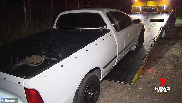 The allegedly stolen van used as a getaway vehicle was found abandoned Monday night.