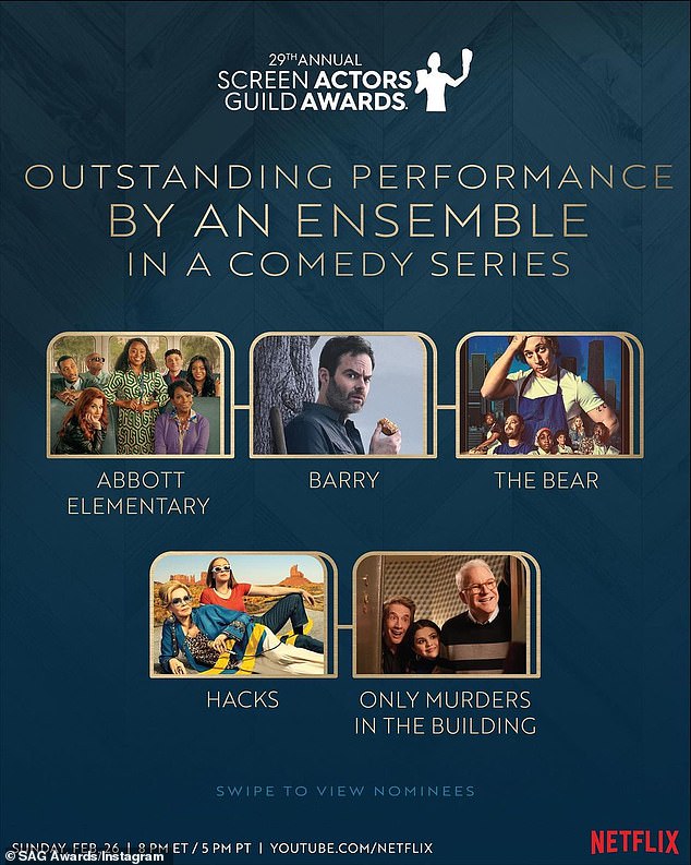 Who will win?  The critically acclaimed ensemble of the hit Who Made It faces stiff competition against the casts of Abbott Elementary, Barry, The Bear, and Hacks.