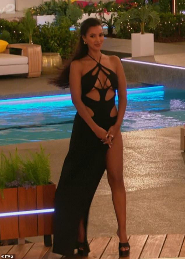 Exciting: Maya made quite an impression on the show, leaving fans stunned as she strutted around in a number-hugging figure entering the villa