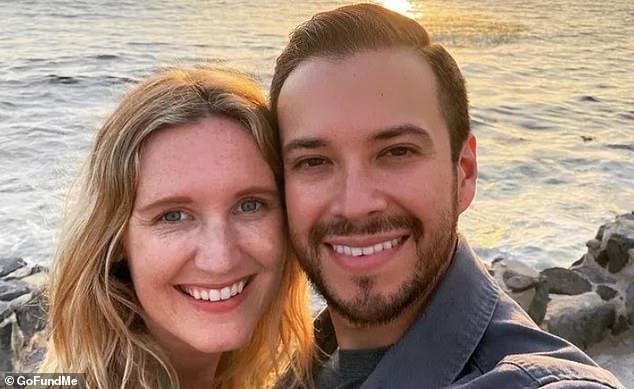 In the photo: Elliot Blair and his wife, Kimberly Williams.  Family and colleagues said on a GoFundMe page that Blair was 