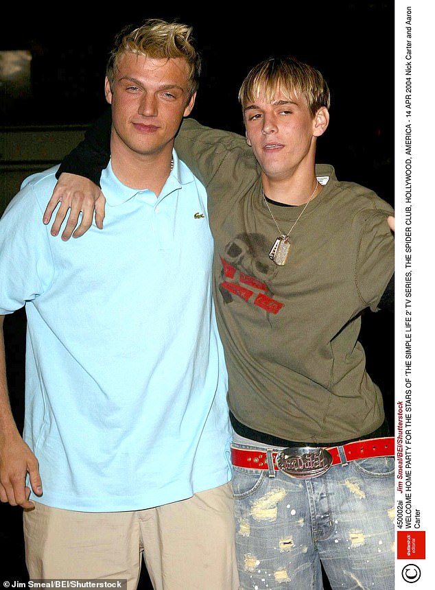 Aaron Carter pictured with his older brother and Backstreet Boys member Nick Carter