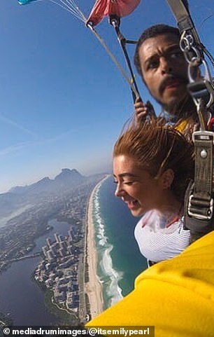 Emily celebrated her commercial successes by doing a parachute jump that she always wanted to experience.