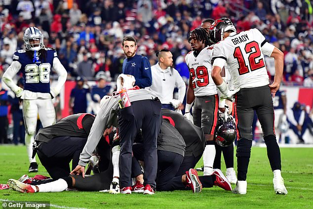 There was immediate concern for the catcher as medics rushed to attend to him on the field.