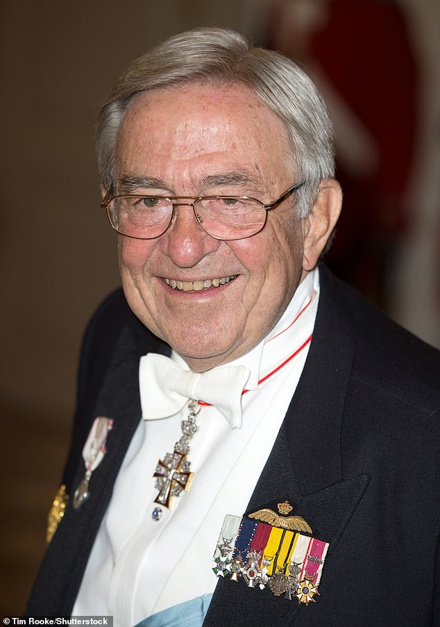 King Constantine II of Greece, pictured here at his sister-in-law Queen Margrethe of Denmark's 75th birthday dinner in 2015