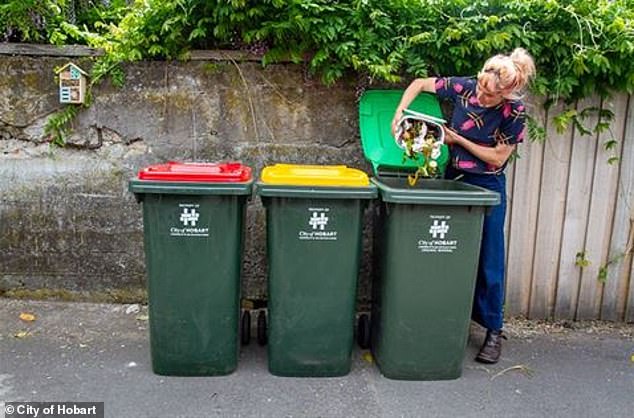 Tasmanian locals also use three bins to separate their rubbish, and have recently adopted FOGO bins.