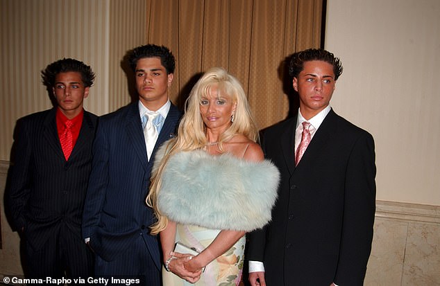 Victoria Gotti left the house in 2016 after the FBI raided the house in connection with a tax fraud investigation against her family.  Family: Victoria and her children (left to right) John, Frankie and Carmine starred on the reality show 'Growing Up Gotti.'  The family is shown here in 2004.