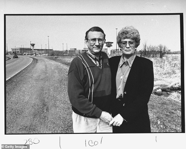 Lionel and Shari Dahmer in front of the prison where Jeffrey Dahmer was incarcerated