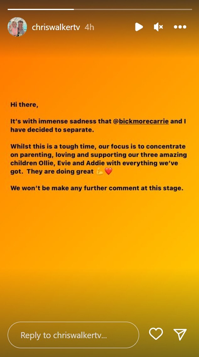 Walker, who is the executive producer of ABC's The Weekly, shared a post on Instagram Wednesday that was almost identical to the one Bickmore uploaded that morning.