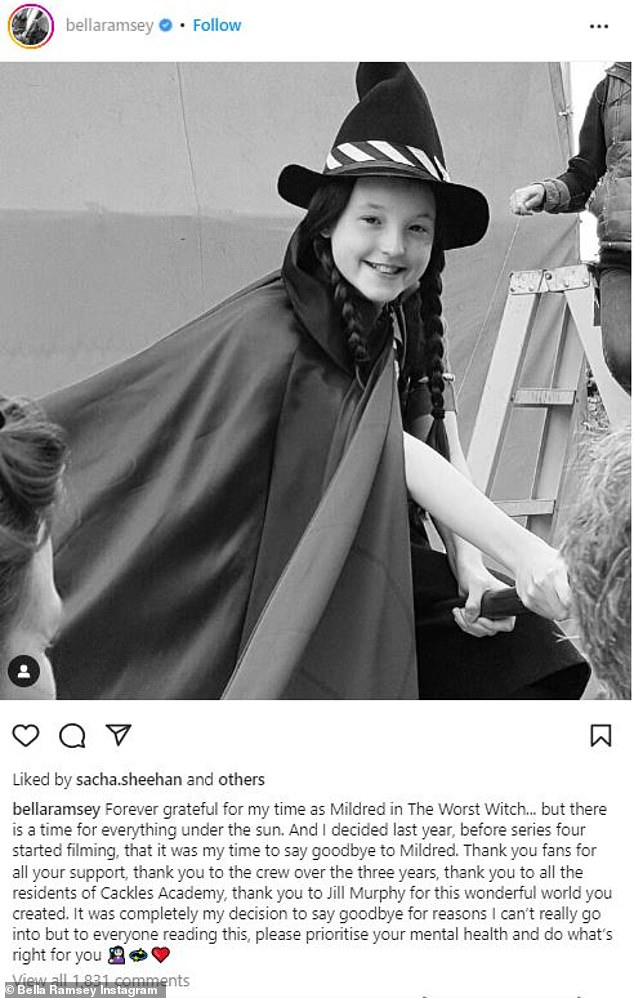 Mental Health: The actress announced she would be leaving the role of Mildred Hubble on The Worst Witch in a February 2020 Instagram post urging her followers to prioritize their mental health.