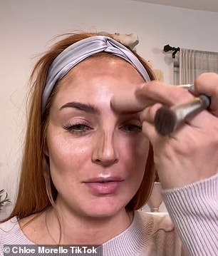 Foundation painting, which involves painting concealer, contour, blush, and sometimes even highlighter under your foundation, has gone viral on TikTok recently (process pictured).