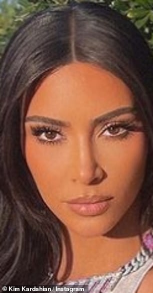 Struck down: Social media users jumped on the images to argue that images Kim posted online were digitally altered to smooth out her complexion