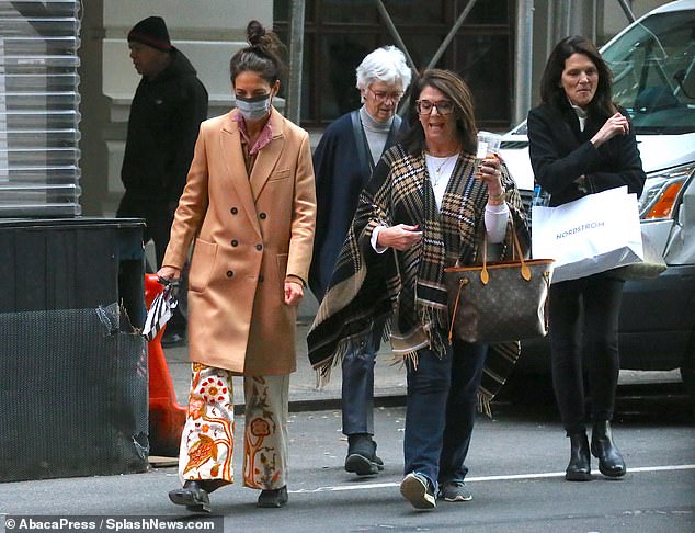 With mom: Katie and her mother Kathleen were spotted heading to the talk show on Tuesday