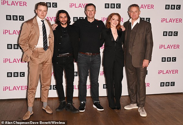 Cast: (from left to right) Jack Lowden, Aneil Karia, Neil Forsyth, Charlotte Spencer and Hugh Bonneville