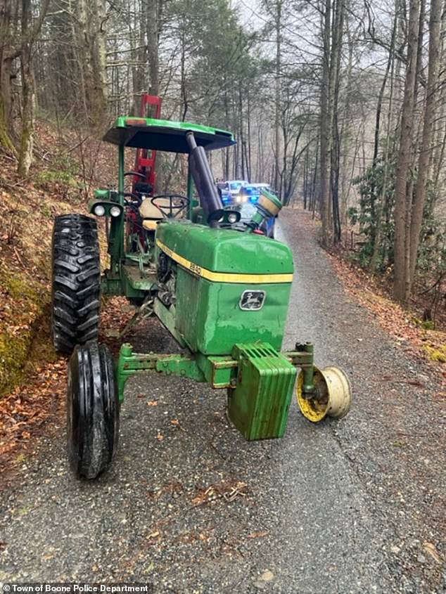 Department chief Andy Le Beau said in a Facebook post that he ordered officers to shoot at the tractor's wheels, but a determined Hicks continued the chase for a few more miles despite losing a tire.