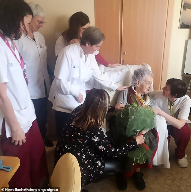 Maria Branyas (pictured) became the oldest person ever to recover from Covid in May 2020