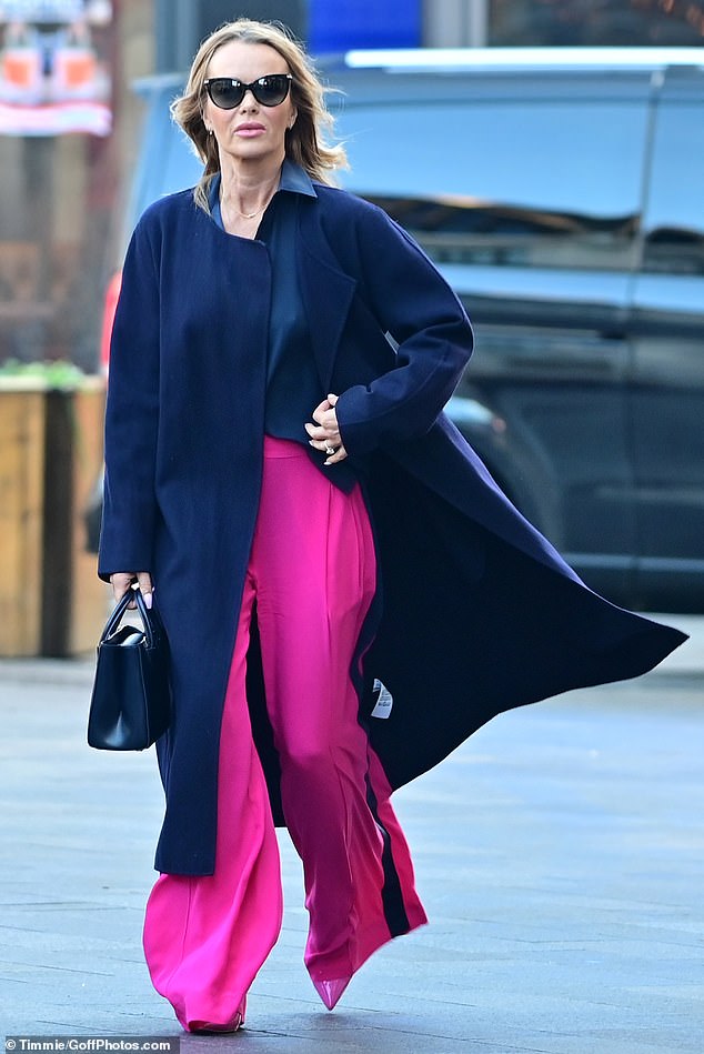 Gorgeous: Meanwhile, Amanda Holden was also seen leaving the radio studios in a pair of hot pink pants