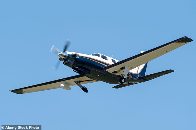 The group was traveling in a Piper PA-46-350P aircraft, known as the Piper Malibu, which can carry five passengers and a pilot.  Pictured: A file photo of a Malibu flying
