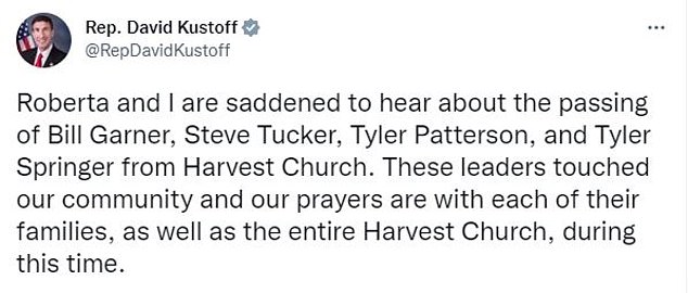 Tennessee Congressman David Kustoff paid tribute to the four men on Twitter.