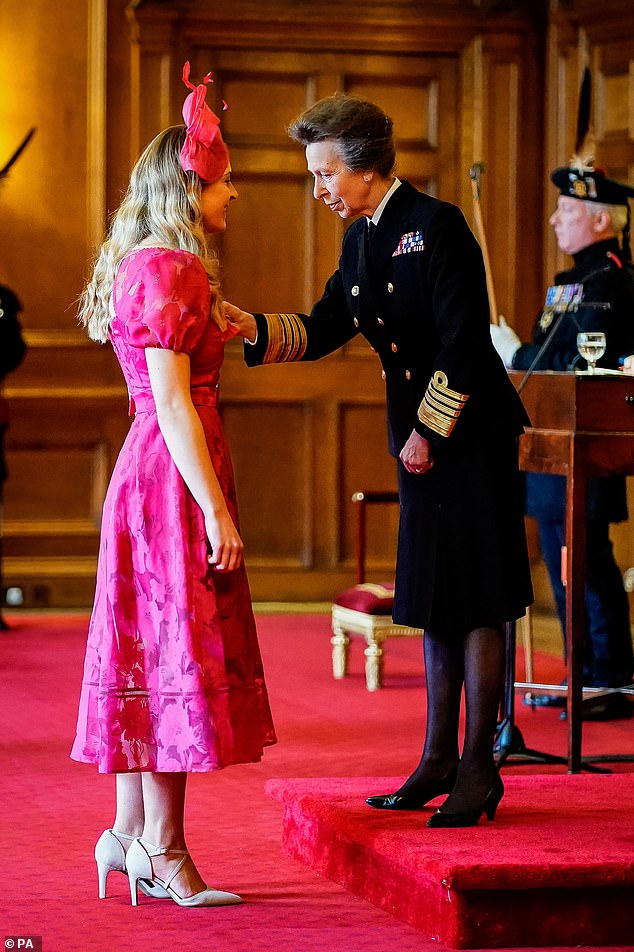 The 72-year-old princess royal attended the funeral of King Constantine of Greece on Monday in Athens with her husband, Vice Admiral Sir Timothy Laurence, and was already back at work in Scotland this afternoon.