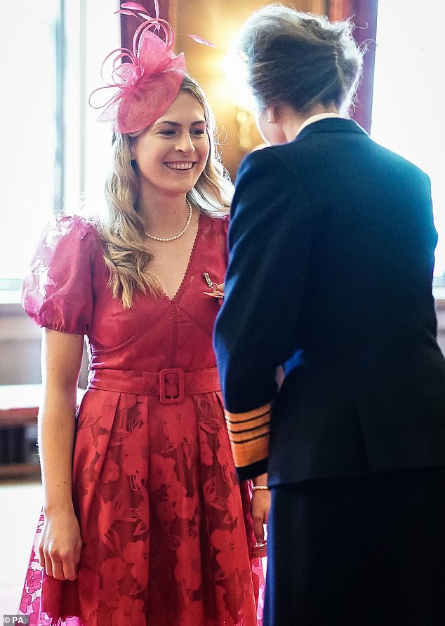 The Princess Royal and Smith enjoyed a chat while presenting the curler with her MBE: Team GB team won gold at the 2022 Winter Olympics in Beijing