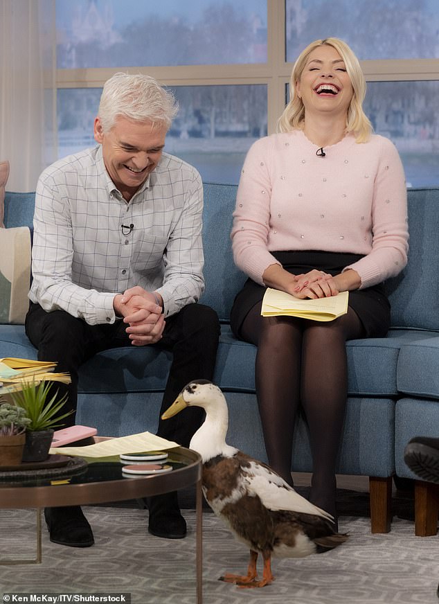 Quakers!  Joined by co-host Phillip Schofield, the 41-year-old presenter went into hysterics as she chatted with Ham and his owner, Charlotte Taylor-Dugdale, in the studio.