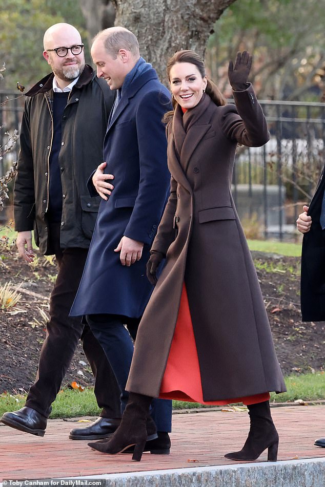 The princess first wore the elegant orange knit dress during a visit to Boston in December last year.