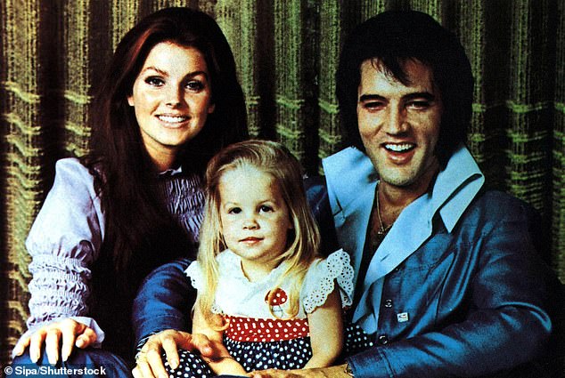 Lisa Marie with her parents in 1970. Presley found her father dead at the age of nine.