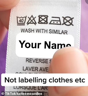 British daycare worker Katie hates it when parents send children off without labeling their clothes with their names (pictured)