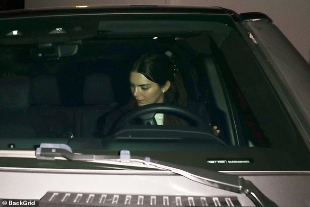 Out and about: The trio looked effortlessly cool as they headed home, with Kendall, 27, driving herself in a separate car