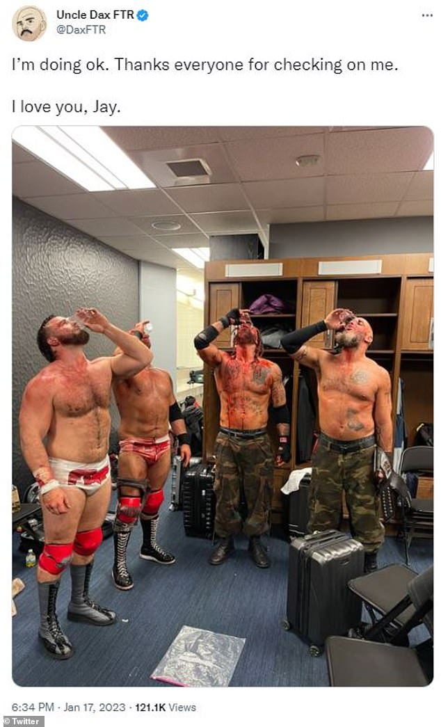 Briscoe's colleague Dax Harwood shared a photo after a tag team match his FTR team had against the Briscoe brothers.