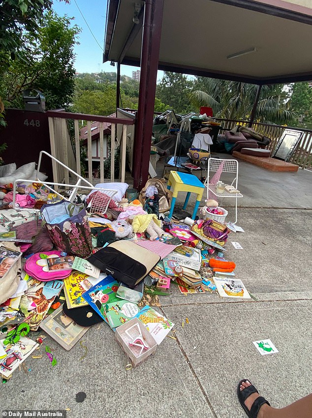 Since then, family members have cleared the house with various items seen strewn across the driveway earlier this month.