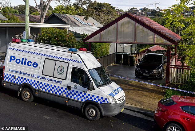 Police officers set up a crime scene at Bronte's home after the alleged murder occurred.