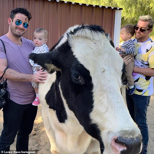 Family portrait November 25: Lance, who graced the cover of People in 2006, is now a proud father of 15-month-old twins Violet Betty and Alexander James from his eight-year marriage to artist Michael Turchin (L)