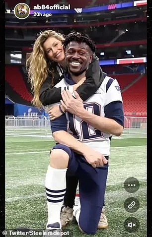 Brown also edited his own face in photos of Brady and Bundchen embracing