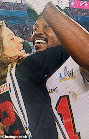 Brown also posted a photo of him and Bundchen hugging after the Bucs' victory in Super Bowl LV.