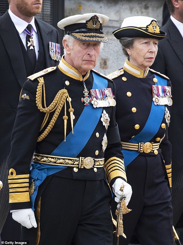 Speaking of the 72-year-old Princess Royal, author Robert Hardman, who penned Queen of Our Times: The Life of Elizabeth II, praised the king's younger sister.  Ana and King Carlos III photographed together at her mother's funeral last year