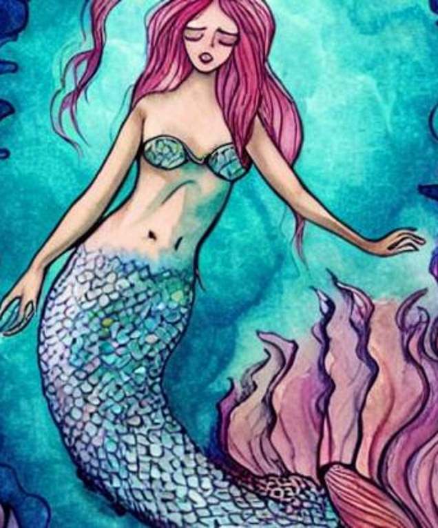 And how about these two mermaid drawings?  Which one do you think was made by a human?