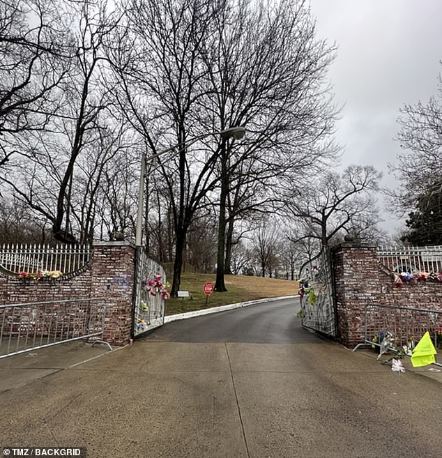 Since her death, fans have come to place flowers at the estate's front gate to honor the singer.