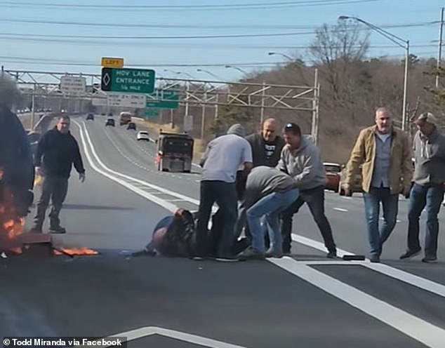 The incident occurred shortly after 12:00 p.m. on the Long Island Expressway.