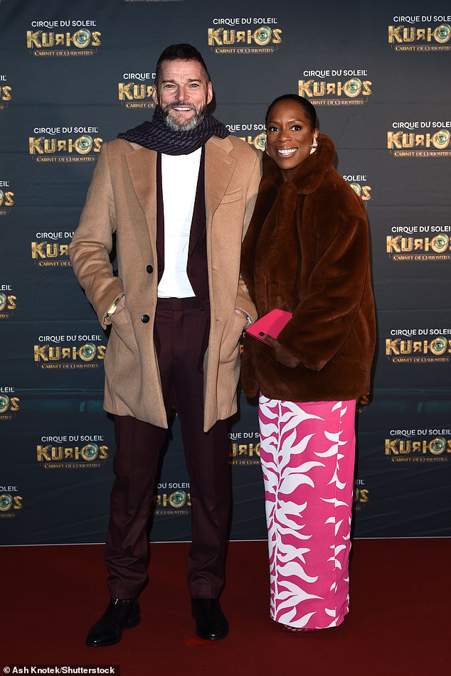 Couple: Fred Sirieix, 50, looked as suave as ever with his glamorous fiancée at Cirque Du Soleil's KURIOS premiere in London on Wednesday.